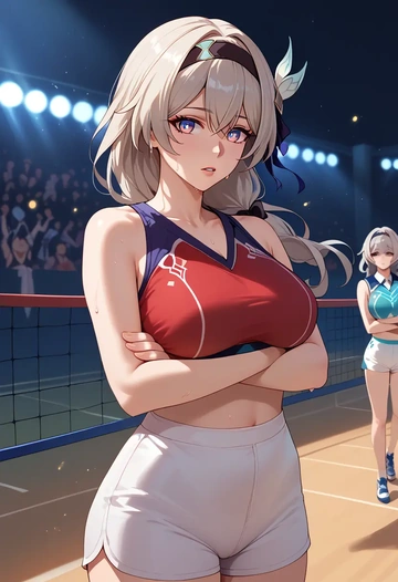 star rail,firefly,volleyball uniform  - AI generated anime art