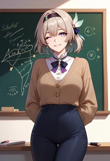 star rail,firefly,teacher, sweater  - AI generated anime art