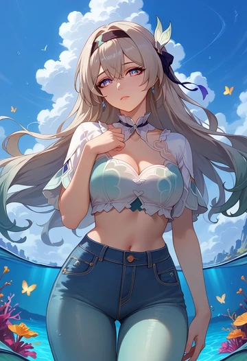 star rail,firefly,crop top  - AI generated anime art