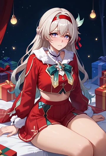 star rail,firefly,Christmas,skirt  - AI generated anime art