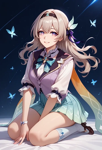 star rail,firefly,spring,student uniform,vest  - AI generated anime art