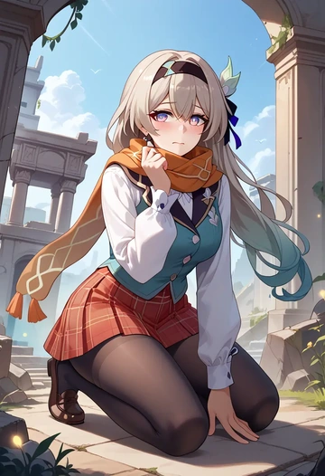 star rail,firefly,winter,student uniform,vest  - AI generated anime art