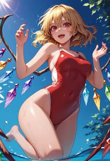 touhou,flandre_scarlet,swimsuit,sexy  - AI generated anime art