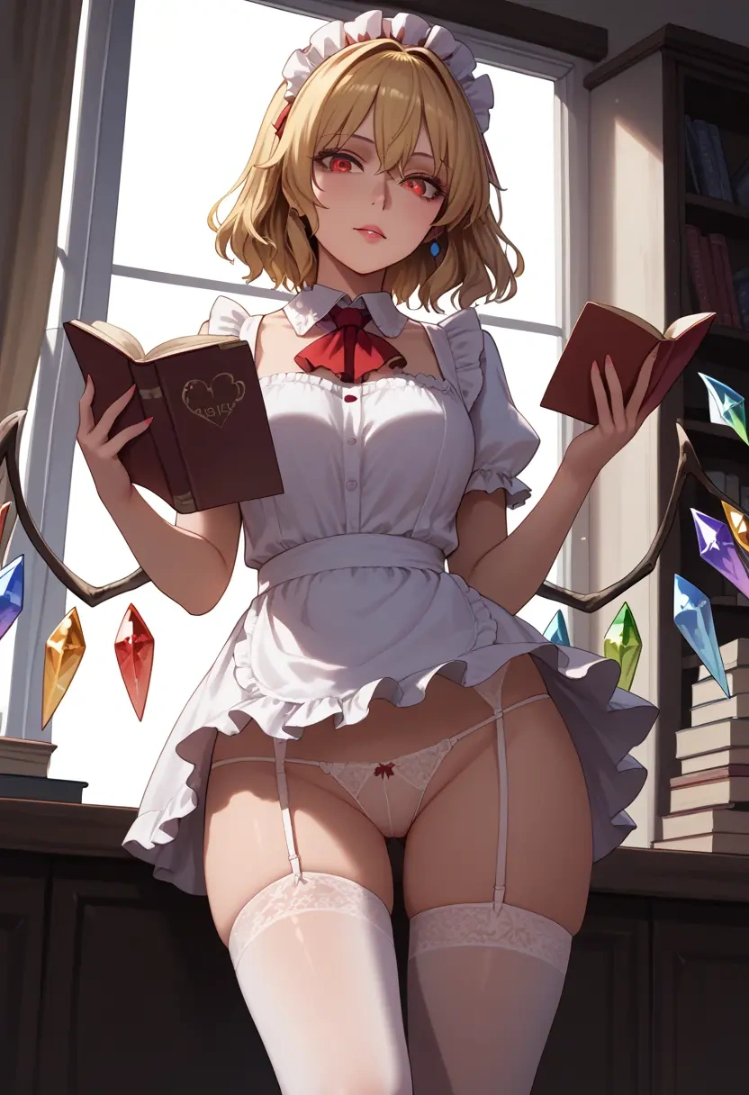 touhou,flandre_scarlet,maid, sexy, stockings,panties  - 