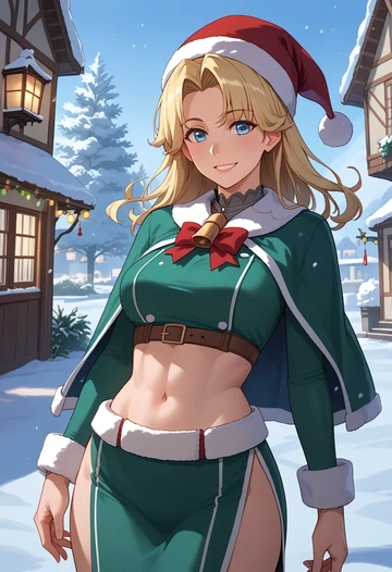 kantai_collection,fletcher_(kancolle),Christmas,dress  - AI generated anime art