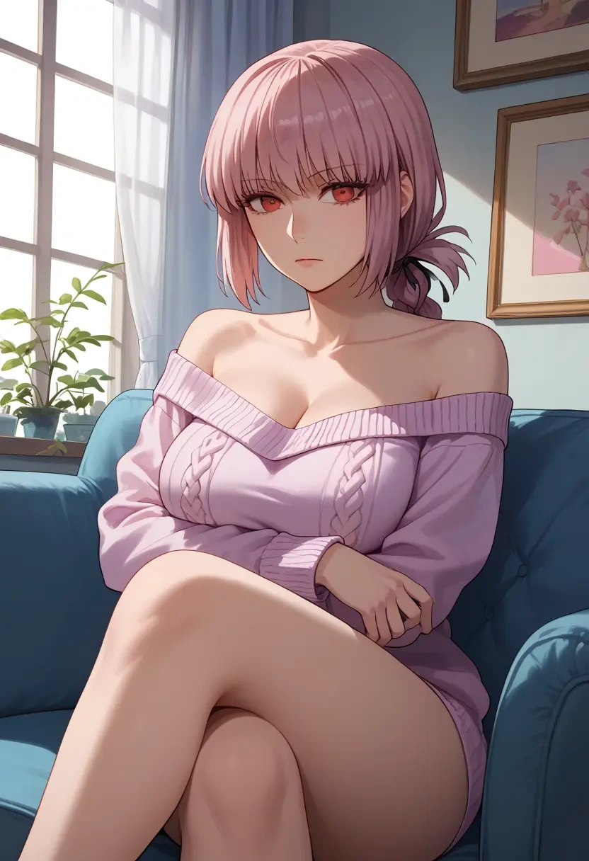 fate_(series),florence_nightingale_(fate),arms crossed,off-shoulder,sweater,cross-legged  - 