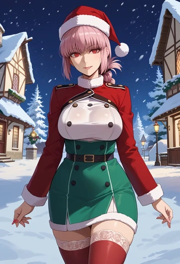 fate_(series),florence_nightingale_(fate),Christmas,sweater dress,stockings  - AI generated anime art