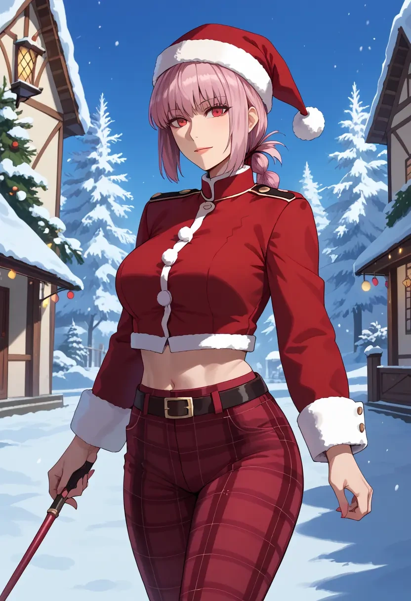 fate_(series),florence_nightingale_(fate),Christmas,plaid trousers  - 