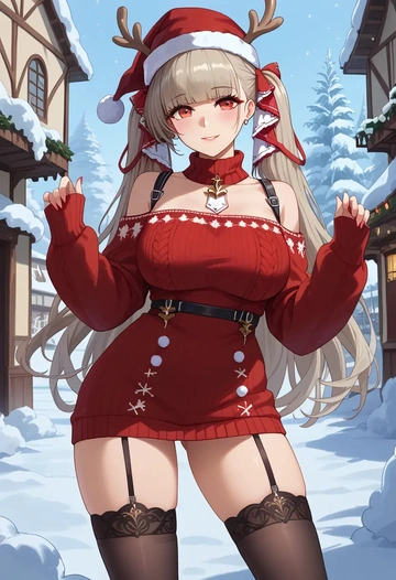 azur_lane,formidable_(azur_lane),sweater,stockings,Thigh garters  - AI generated anime art