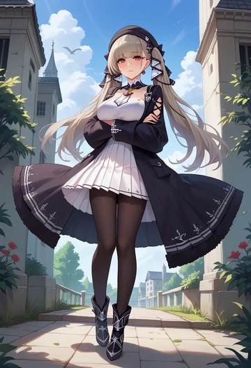 azur_lane,formidable_(azur_lane),winter,student uniform,duffle coat  - AI generated anime art