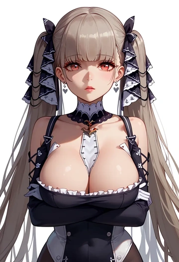 azur_lane,formidable_(azur_lane),black widow bodysuit,spiderweb cape,leather gloves  - AI generated anime art