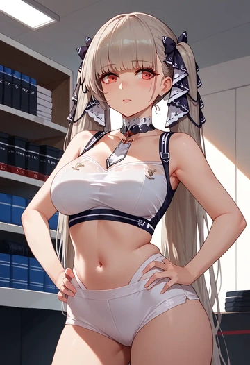 azur_lane,formidable_(azur_lane),sports crop,high-waisted shorts  - AI generated anime art