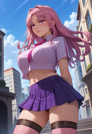 fate_(series),fou_(fate),mini skirt, stockings  - AI generated anime art