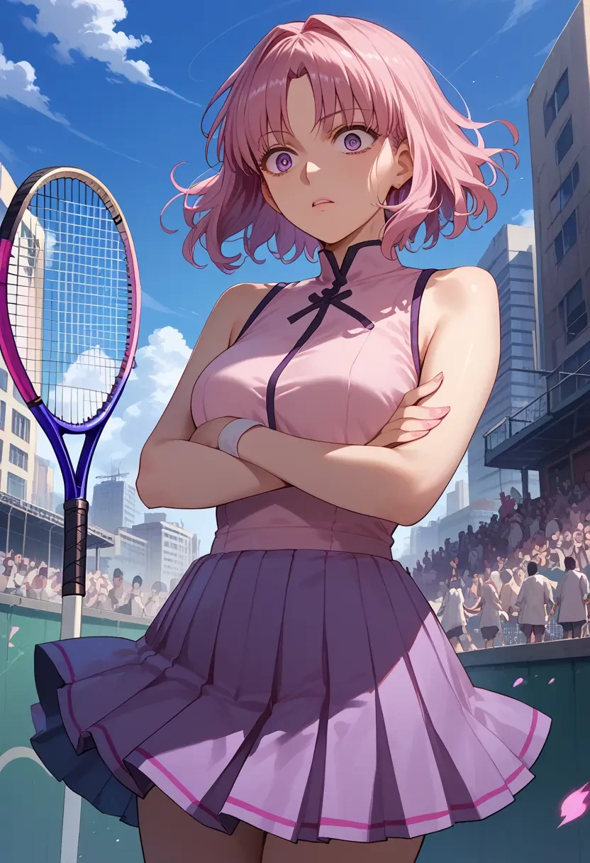 fate_(series),fou_(fate),tennis dress,visor,trainers  - 