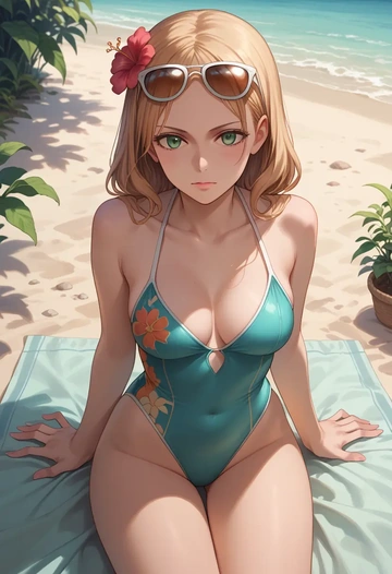 world_witches_series,francesca_lucchini,swimsuit,sexy  - AI generated anime art