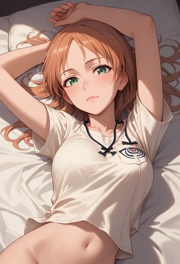 world_witches_series,francesca_lucchini,calligraphy print shirt,dolphin shorts  - AI generated anime art