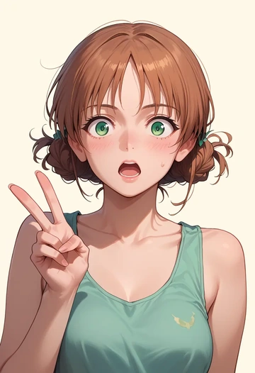 world_witches_series,francesca_lucchini,tank top,mesh,cycling shorts  - AI generated anime art