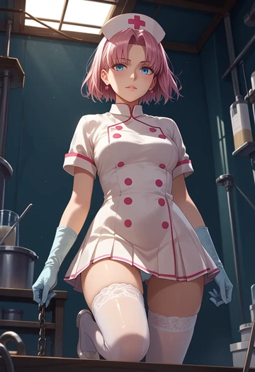 fate_(series),frankenstein's_monster_(fate),nurse,stockings,sexy,panties  - AI generated anime art