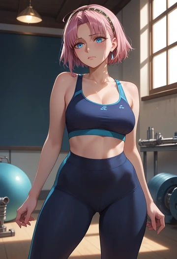 fate_(series),frankenstein's_monster_(fate),yoga shorts, bra  - AI generated anime art