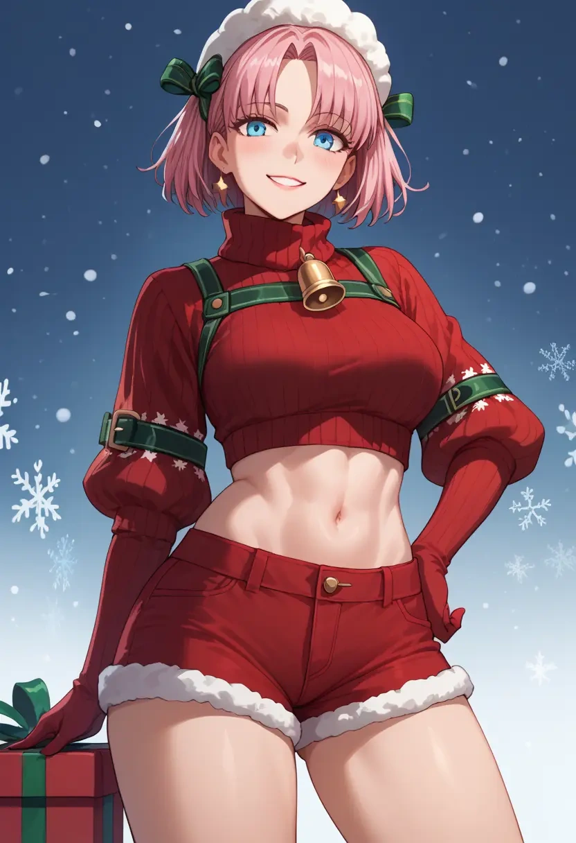 fate_(series),frankenstein's_monster_(fate),Christmas,red velvet shorts,turtleneck sweater  - 