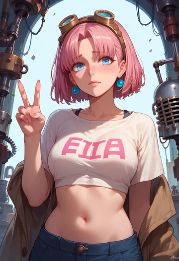 fate_(series),frankenstein's_monster_(fate),crop top,athletic shorts  - AI generated anime art