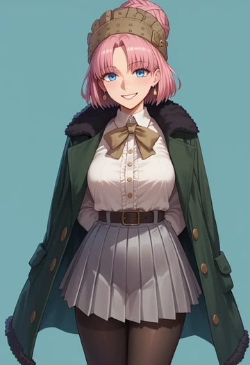 fate_(series),frankenstein's_monster_(fate),winter,student uniform,duffle coat  - AI generated anime art