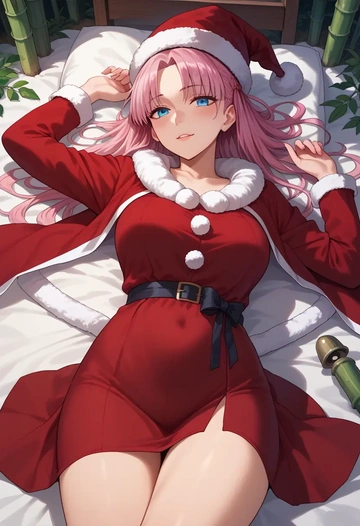 fate_(series),frankenstein's_monster_(fate),Christmas,red velvet dress  - AI generated anime art