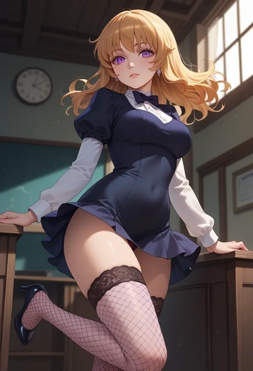 umineko_no_naku_koro_ni,frederica_bernkastel,secretary,stockings,sexy, panties  - AI generated anime art