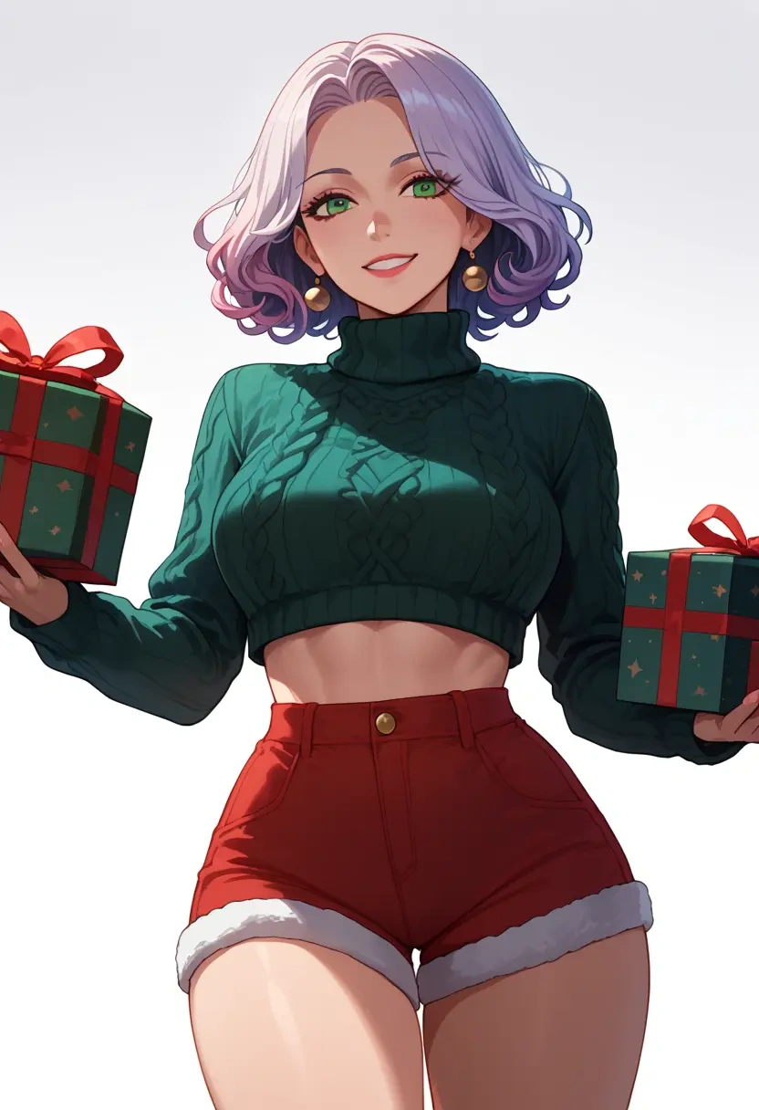 sousou_no_frieren,frieren,Christmas,red velvet shorts,turtleneck sweater  - 