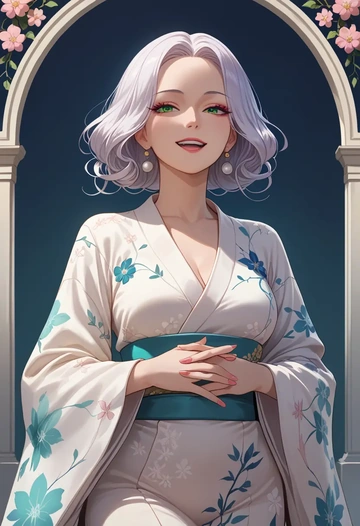 sousou_no_frieren,frieren,kimono,silk,wide-leg trousers  - AI generated anime art