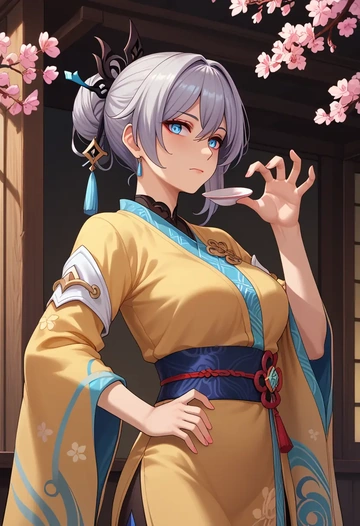 honkai_(series),fu_hua,kimono  - AI generated anime art