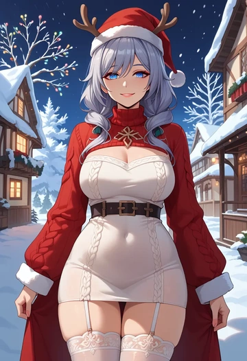 honkai_(series),fu_hua,sweater,stockings,Thigh garters  - AI generated anime art