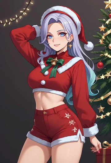 honkai_(series),fu_hua,Christmas,red velvet shorts  - AI generated anime art