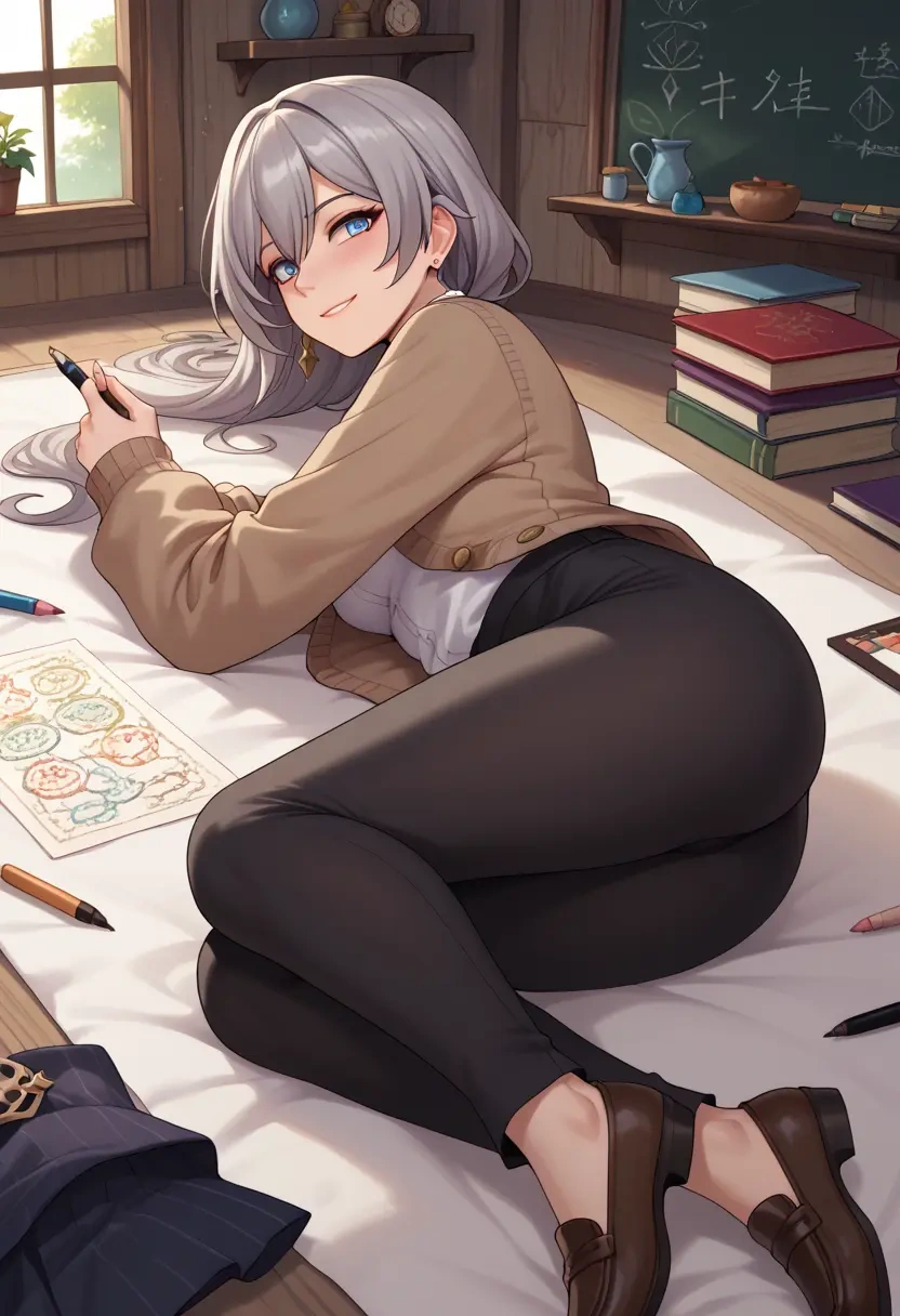 honkai_(series),fu_hua,teacher, sweater  - 