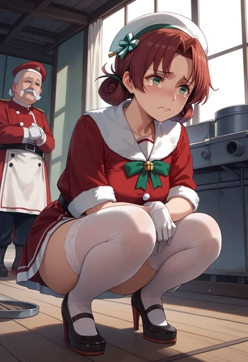 kantai_collection,fubuki_(kancolle),Christmas,sexy, stockings,  - AI generated anime art