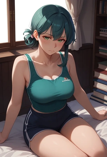 kantai_collection,fubuki_(kancolle),athletic,shorts,sexy  - AI generated anime art