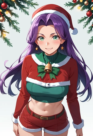 kantai_collection,fubuki_(kancolle),Christmas,red velvet shorts  - AI generated anime art