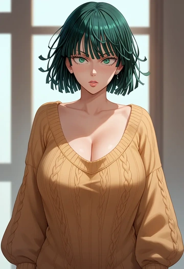 one-punch_man,fubuki_(one-punch_man),sweater  - AI generated anime art