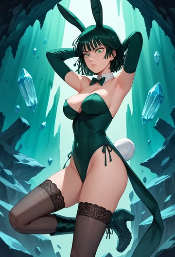 one-punch_man,fubuki_(one-punch_man),bunny girl  - AI generated anime art