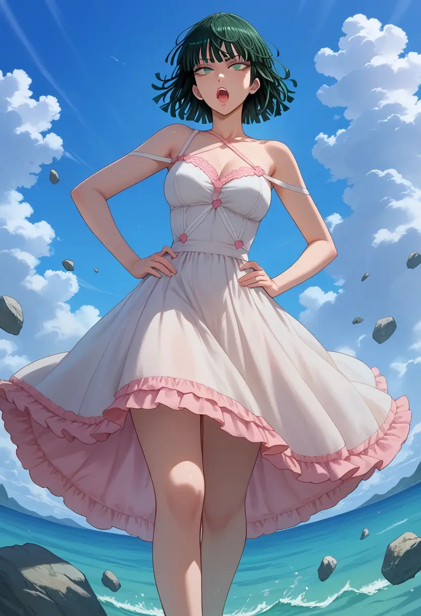 one-punch_man,fubuki_(one-punch_man),silk slip dress  - 