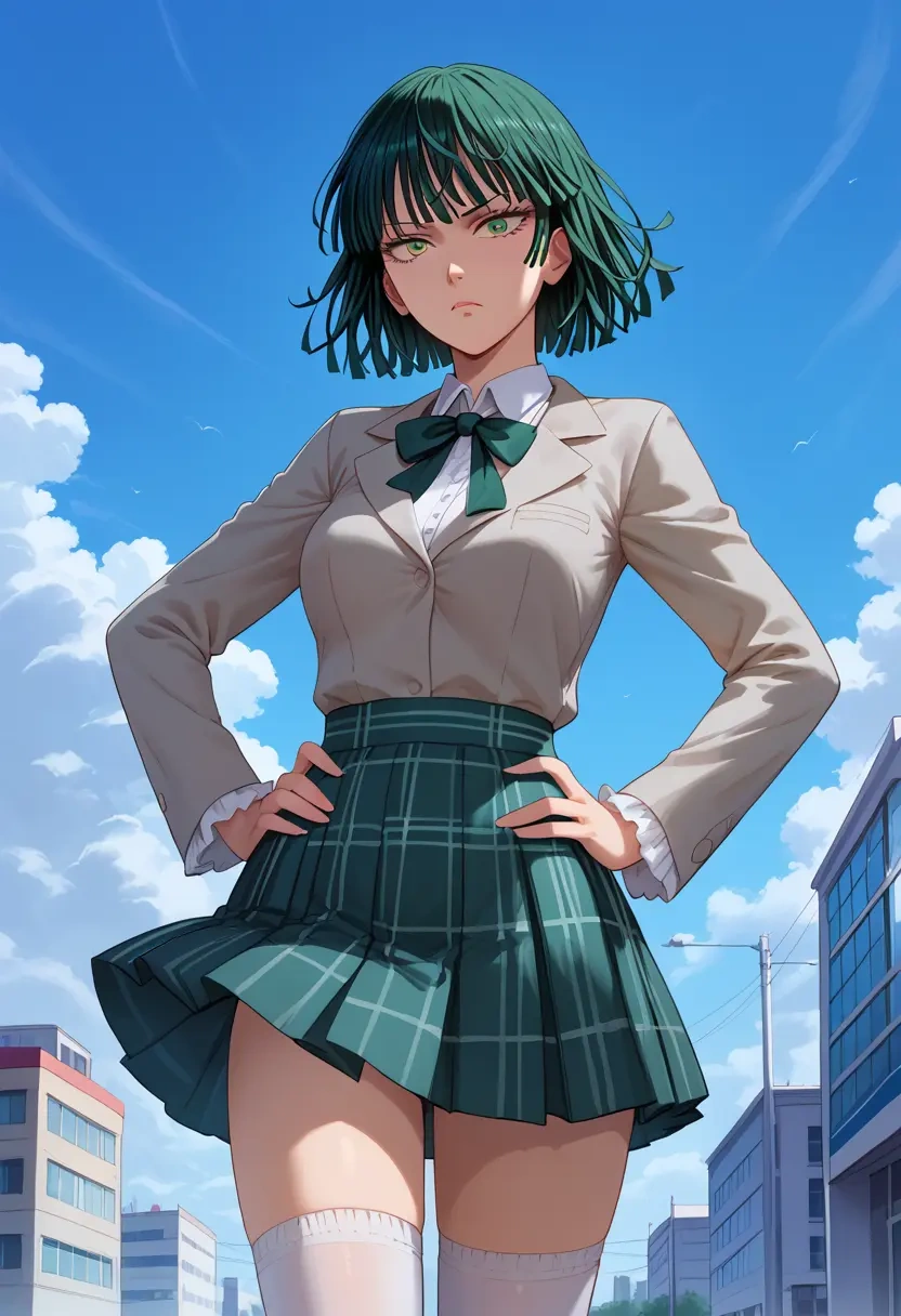 one-punch_man,fubuki_(one-punch_man),spring,student uniform,blazer  - 