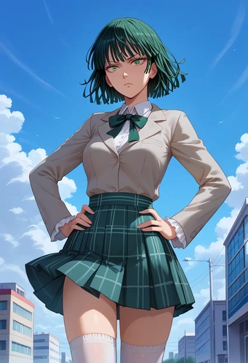 one-punch_man,fubuki_(one-punch_man),spring,student uniform,blazer  - AI generated anime art