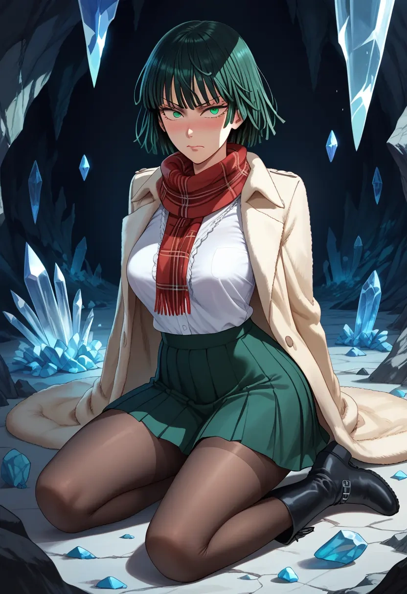 one-punch_man,fubuki_(one-punch_man),winter,student uniform,fur-trimmed coat  - 