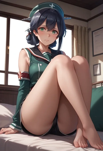 kantai_collection,fubuki_kai_ni_(kancolle),leather,shorts  - AI generated anime art