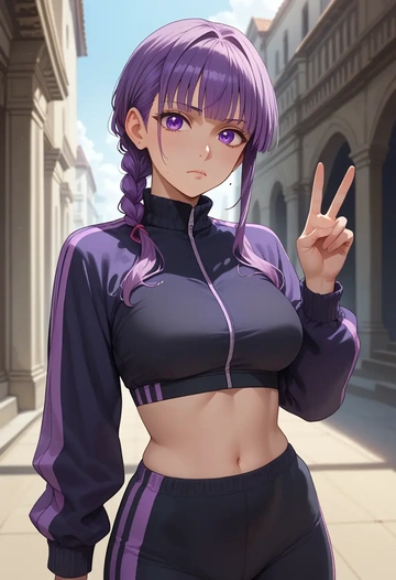 clannad,fujibayashi_kyou,athletic,track suit  - AI generated anime art