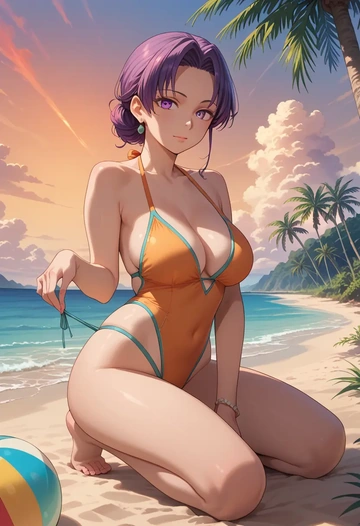 clannad,fujibayashi_kyou,bikini  - AI generated anime art