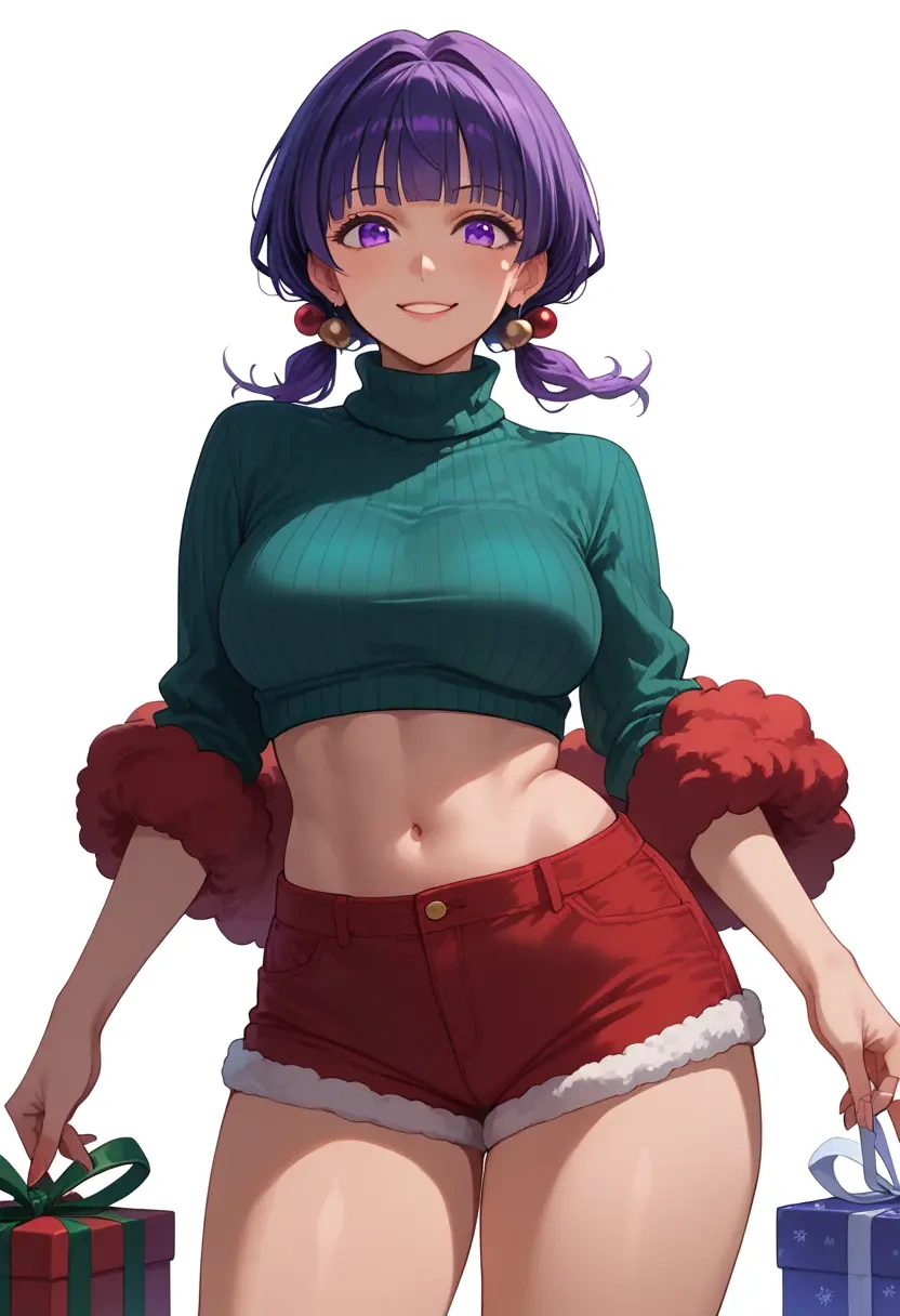 clannad,fujibayashi_kyou,Christmas,red velvet shorts,turtleneck sweater  - 