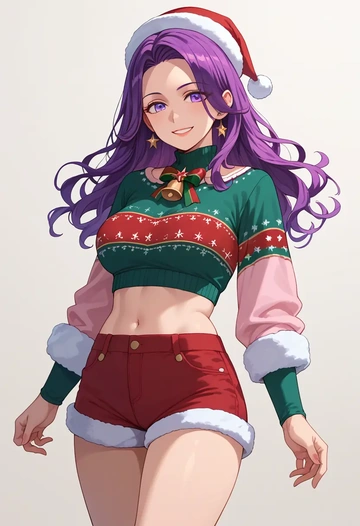 clannad,fujibayashi_kyou,Christmas,red velvet shorts  - AI generated anime art