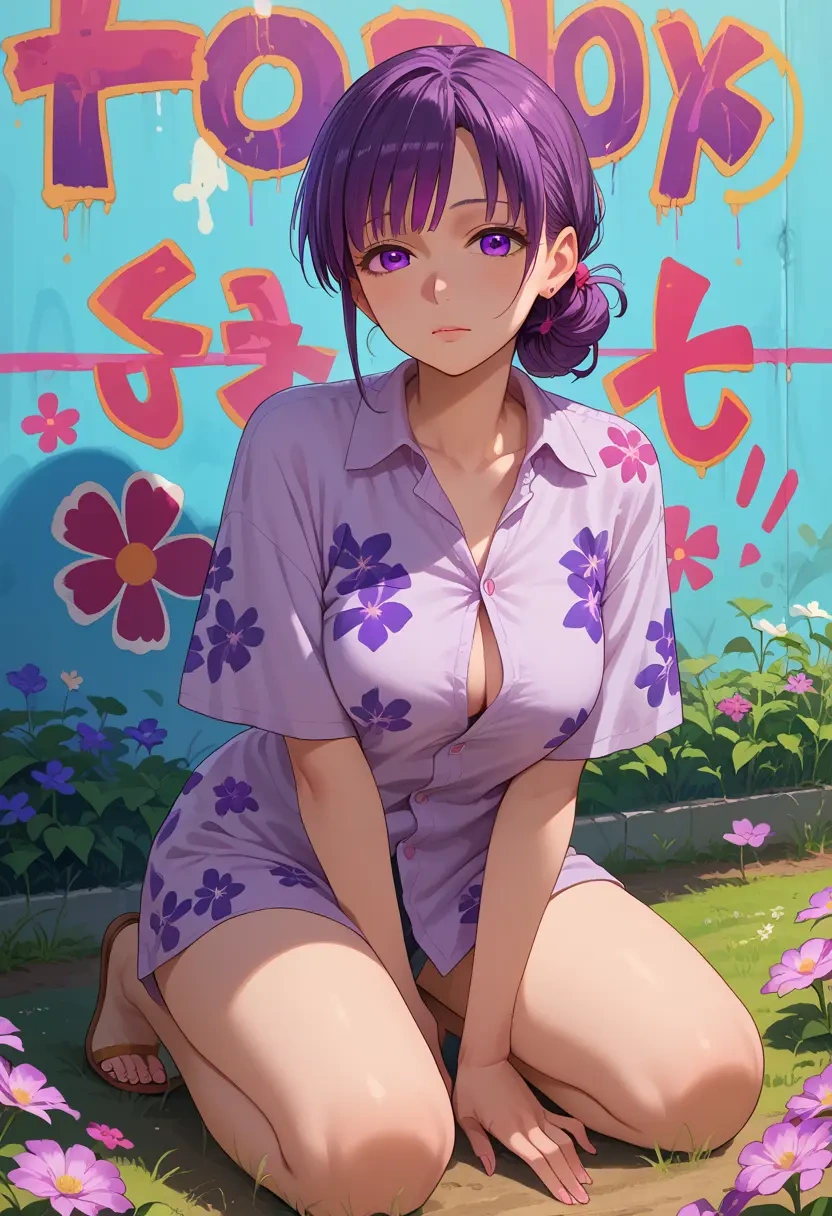 clannad,fujibayashi_kyou,oversized graffiti shirt,dolphin shorts  - 