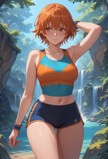 fate_(series),fujimaru_ritsuka_(female),athletic,shorts,sexy  - AI generated anime art